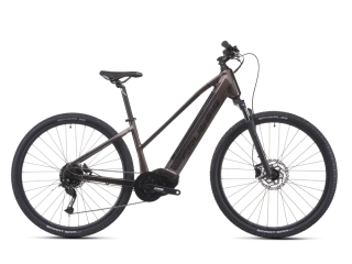 Crussis ONE-Cross low 7.11 2026 - krosové elektrokolo dámské 28" - 691 Wh (19,2 Ah) - kávová/šedá